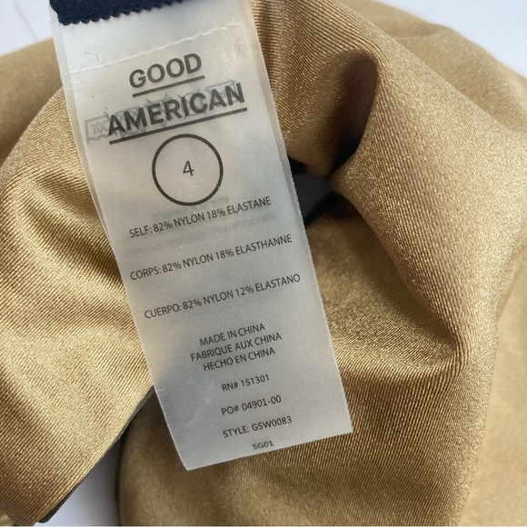 Good American Bandeau High Shine Bikini Top Reversible Size 4 - Picture 5 of 7